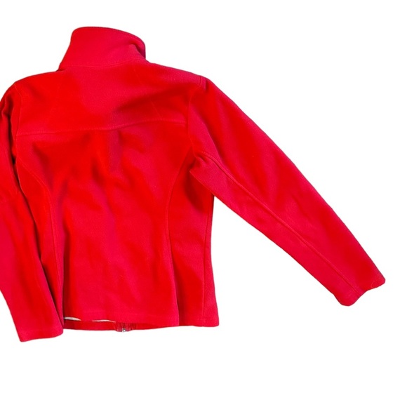 Women’s Columbia Red Fleece Zip Up Jacket  Size Medium - Picture 2 of 3